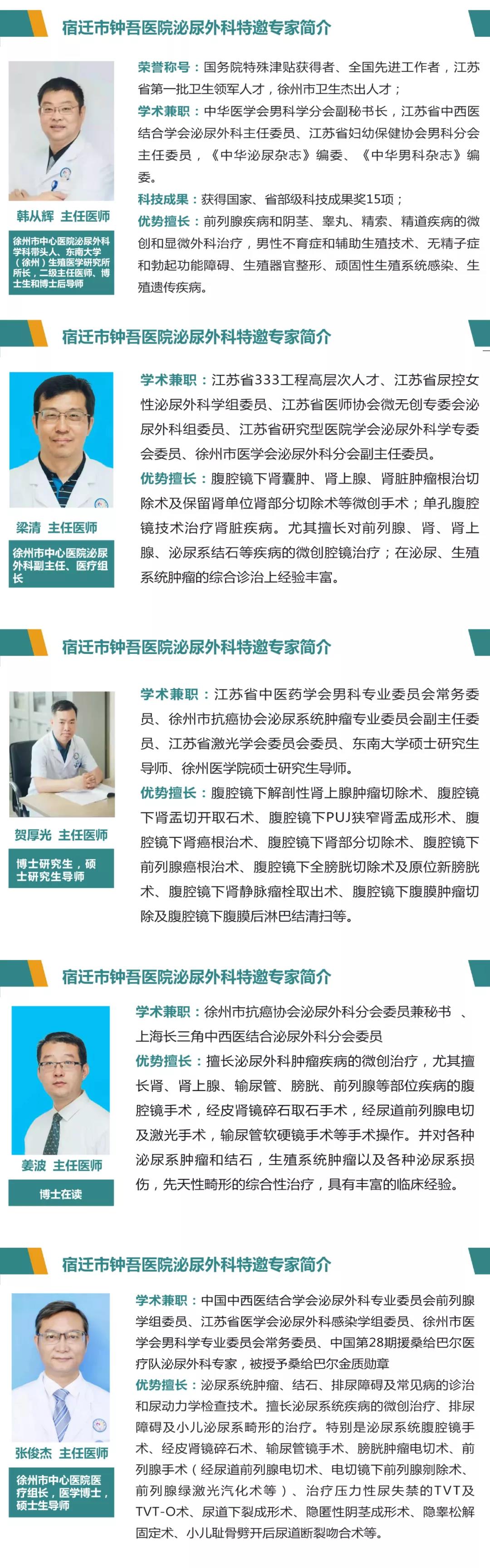 每周五、周六！宿遷市鐘吾醫(yī)院特邀徐州市中心醫(yī)院泌尿外科博士專家團(tuán)隊(duì)會(huì)診(圖3)